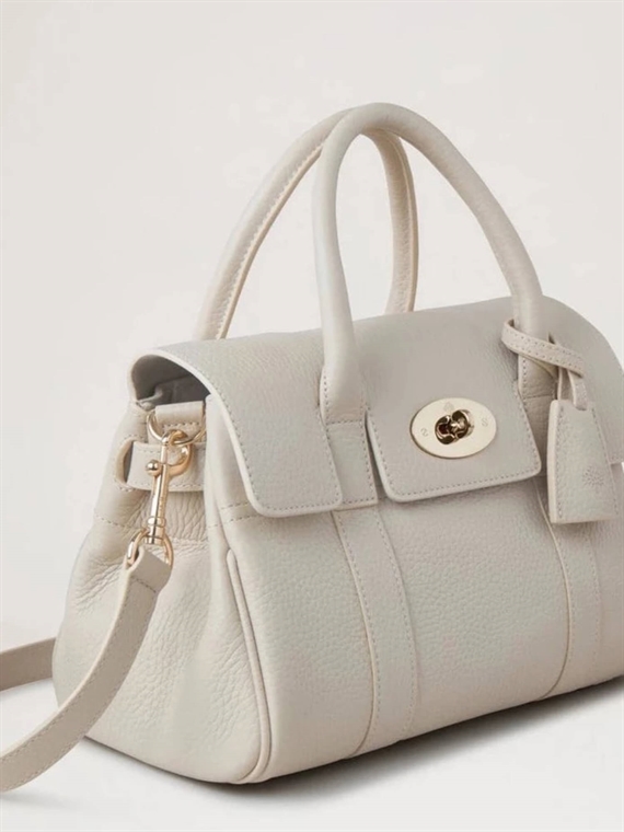 Mulberry Small Bayswater Satchel Chalk Heavy Grain